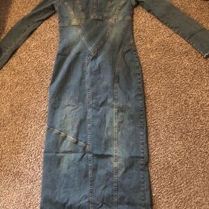Zara denim maxi dress